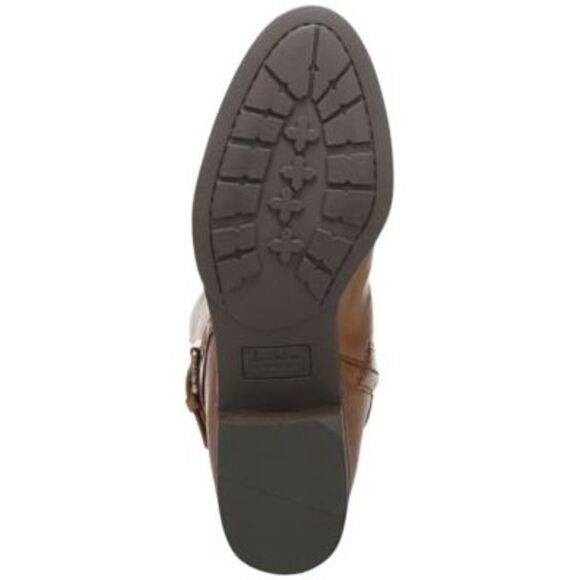 NWT SAM EDELMAN Womens Brown Pansy Almond Block Heel Leather Riding Boot 8.5 M - Picture 4 of 5